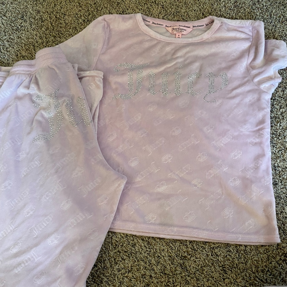 Juicy Couture Pastel Pink Velour Pajama Set